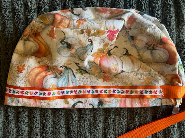 Pumpkin Scrub Caps - Water Color Style
