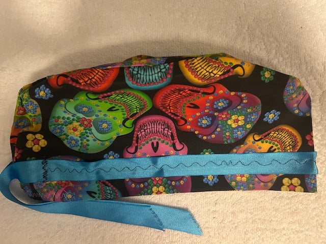 Colorful Skull Scrub Caps
