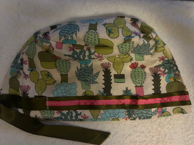 Spring Garden Floral Scrub Caps