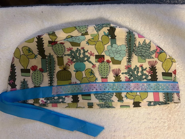 Spring Garden Floral Scrub Caps
