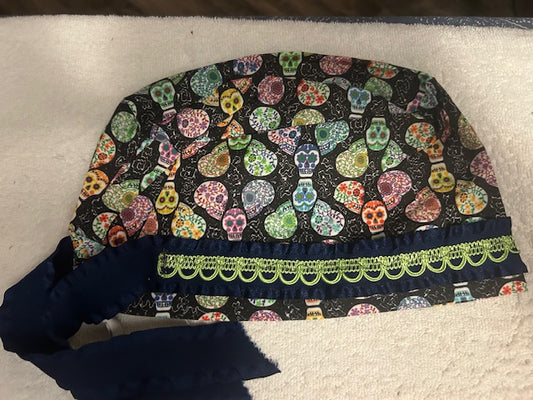 Colorful Skull Scrub Caps