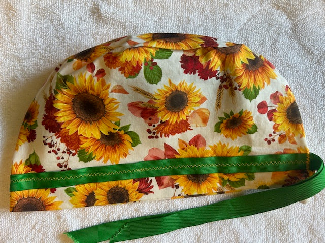Sunflower & Autumn Harvest Scrub Caps