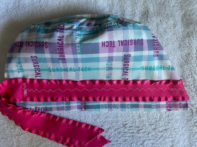 Surgical Tech Plaid Scrub Caps