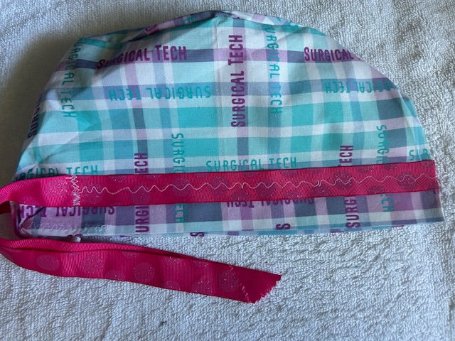 Surgical Tech Plaid Scrub Caps